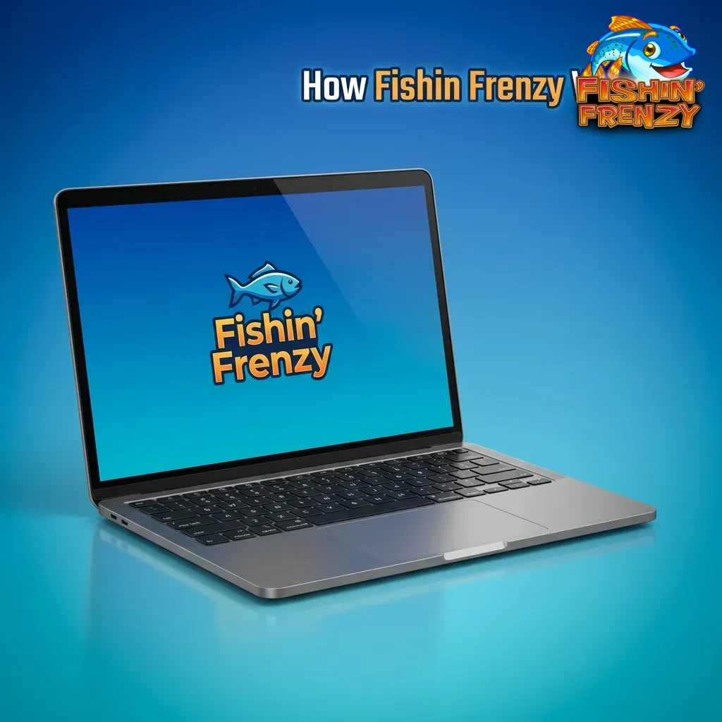 Fishin Frenzy slot game interface showing 5-reel, 3-row grid with 10 paylines and fishing-themed symbols