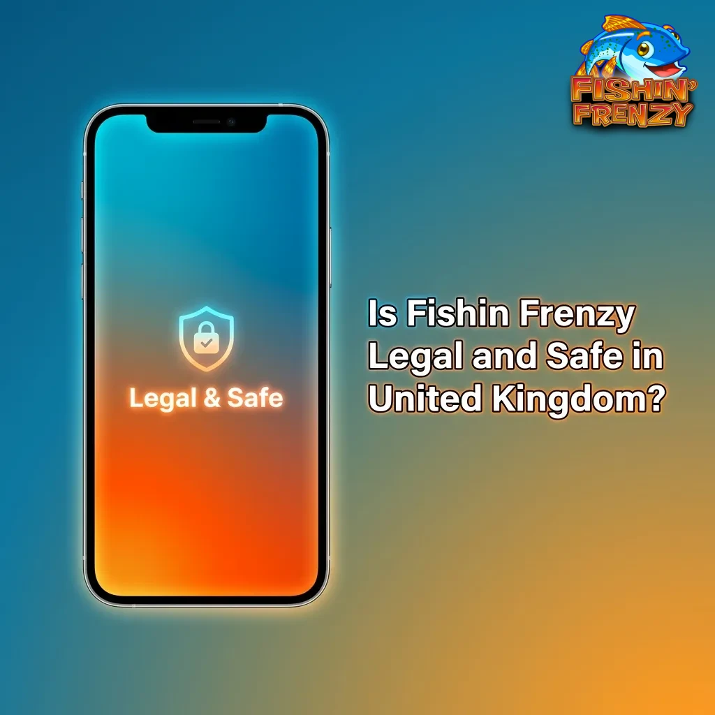 Fishin Frenzy slot machine with UK Gambling Commission license badge and SSL security shield icon